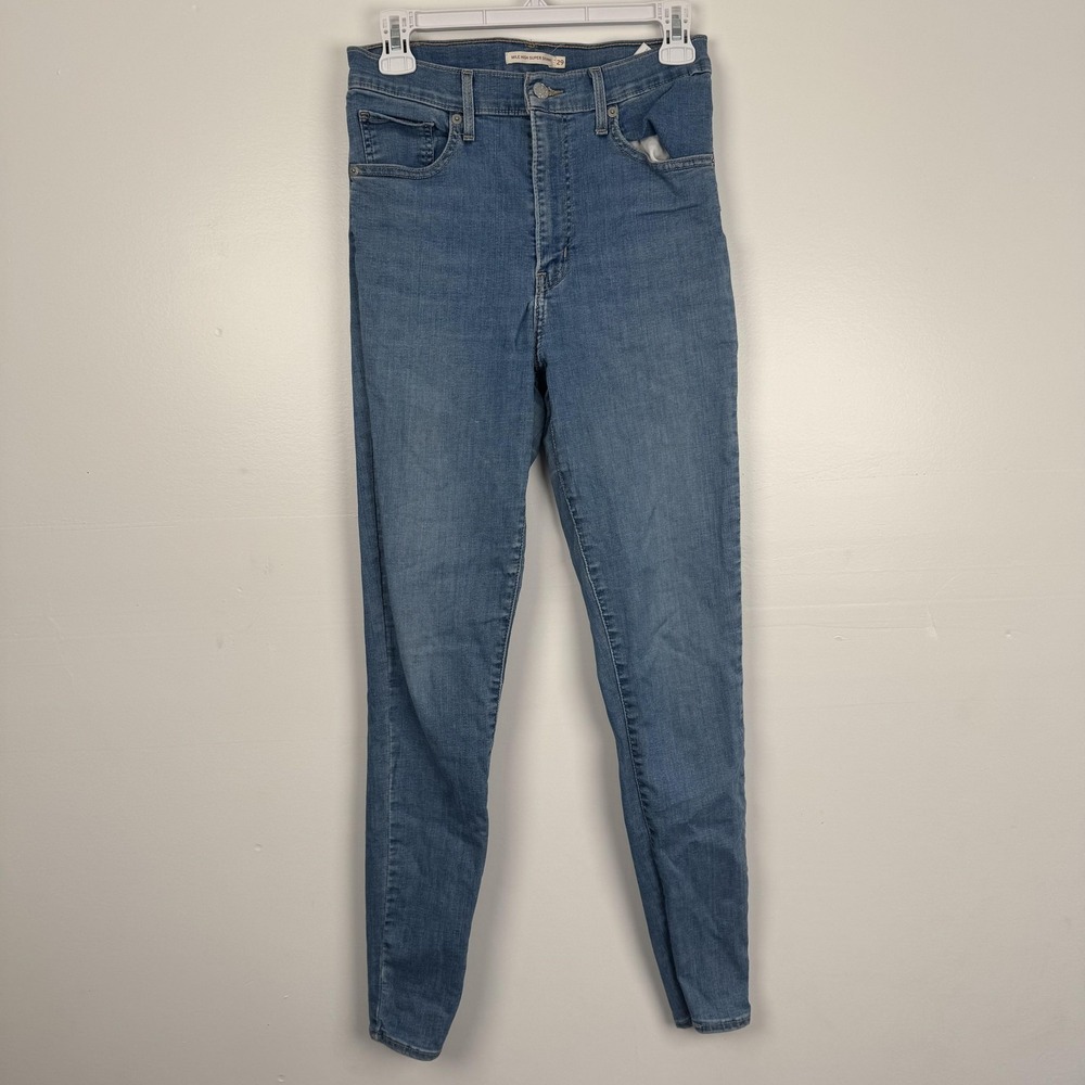 Levis Mile High Super Skinny Jeans Womens 29 (26x29) Blue High Rise Stretch